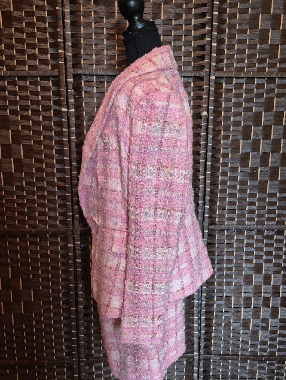 Bardot Pink Tweed Double-Breasted Blazer And Skirt - Picture 5 of 13